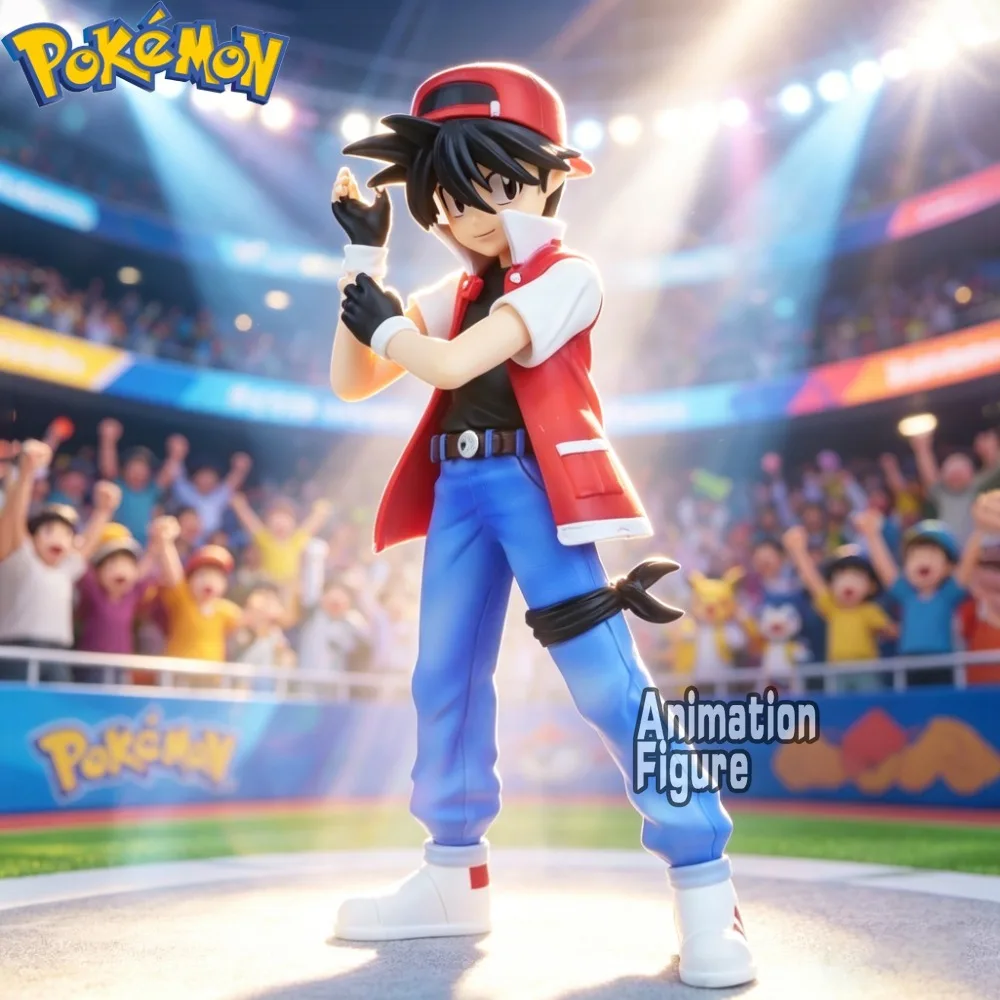 

8cm/3.15in Anime Pokemen Figure Red Ash Ketchum Action Figures Pvc Statue Desktop Ornamen Collection Model Toys Gifts