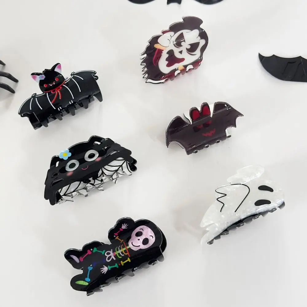 

Головные уборы, акриловые волосы на Хэллоуин, коготь, летучая мышь-призрак, тематический захват на Хэллоуин, геометрический паук, скелет, зажим в виде акулы, вечеринка на Хэллоуин