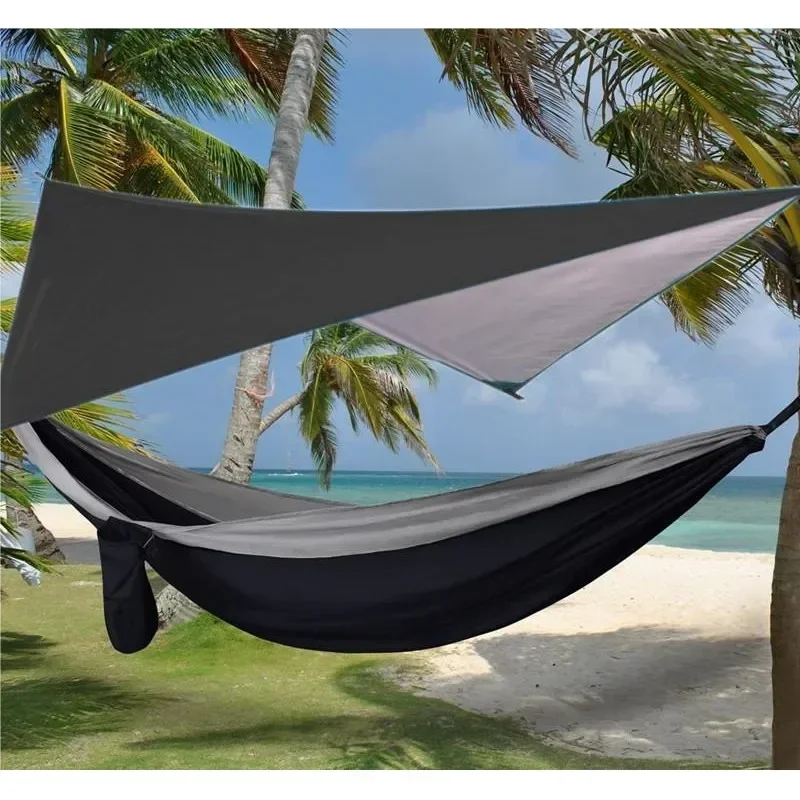 Portable Hammocks Camping with Tent Awning Rain Fly for Outdoor, Indoor, Backpacking, Travel, Beach, Backyard, Patio, Hiking