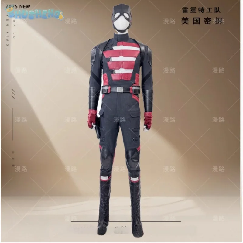 

Movie Superhero John F. Walker Captain Cosplay Costume Halloween leather jumpsuit prop accessories shoes set men fantasy uniform