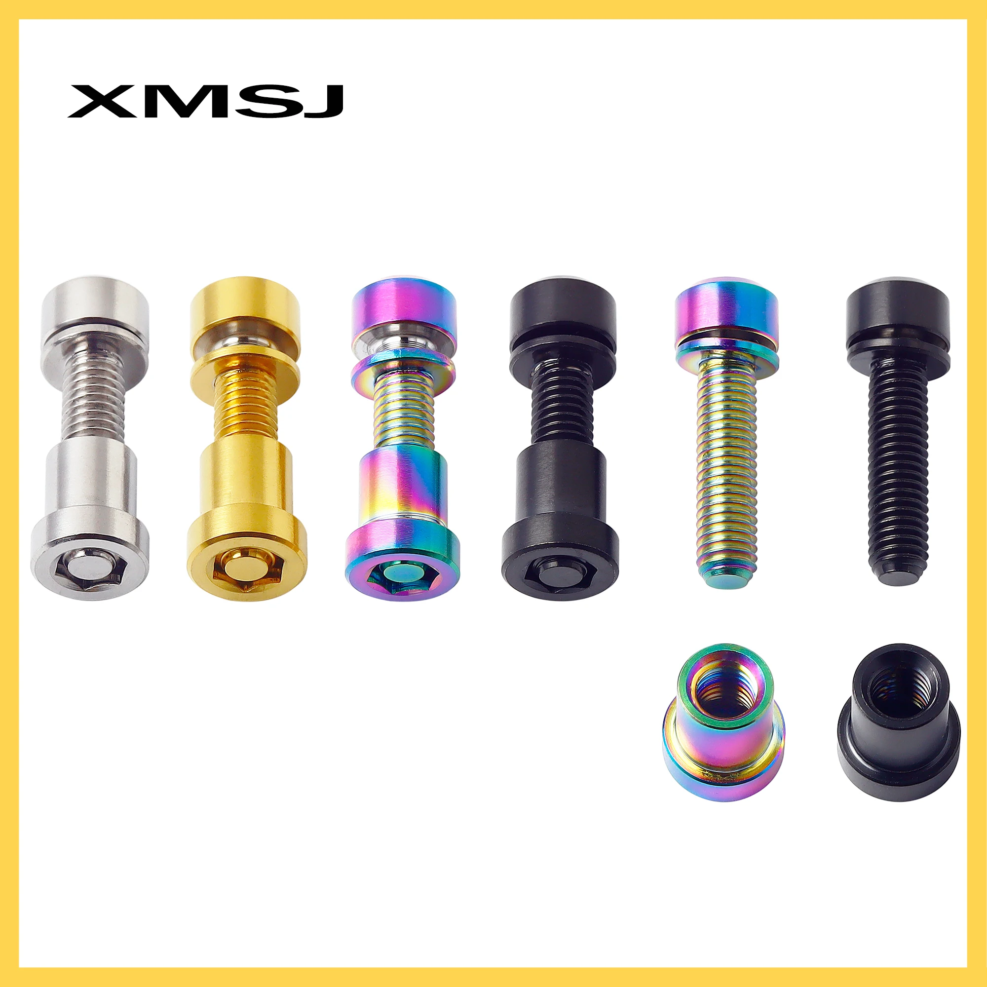 XMSJ Bicycle Stem Bolt Nut Handlebar Titanium Bolt M5x16 18 20mm Handlebar Stem Rear Lock Screw Fastener Front Fork Fastener