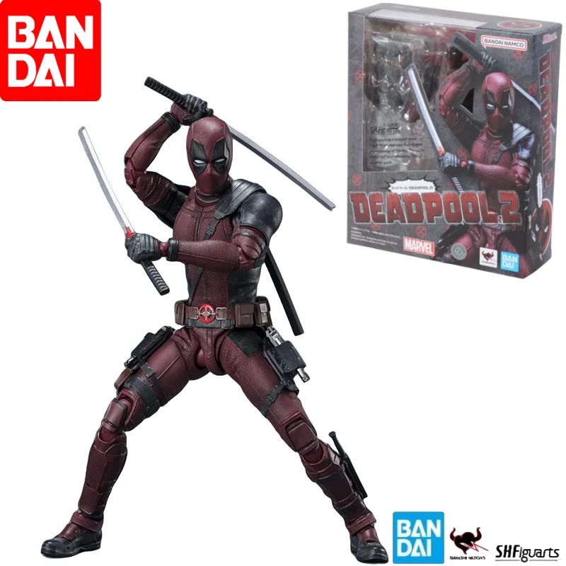 

In Stock Original Bandai Anime Action Figuredeadpool 2 Shfiguarts Superhero Finished Model Kit Collection Toys Gifts