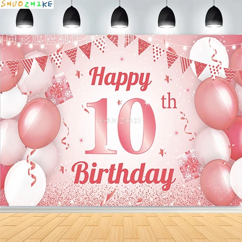 

3D Black Gold Glitter Celebration Happy Birthday Background Balloon Party Decor Gifts Boy Girl Adult Photography Backdrops XN-05