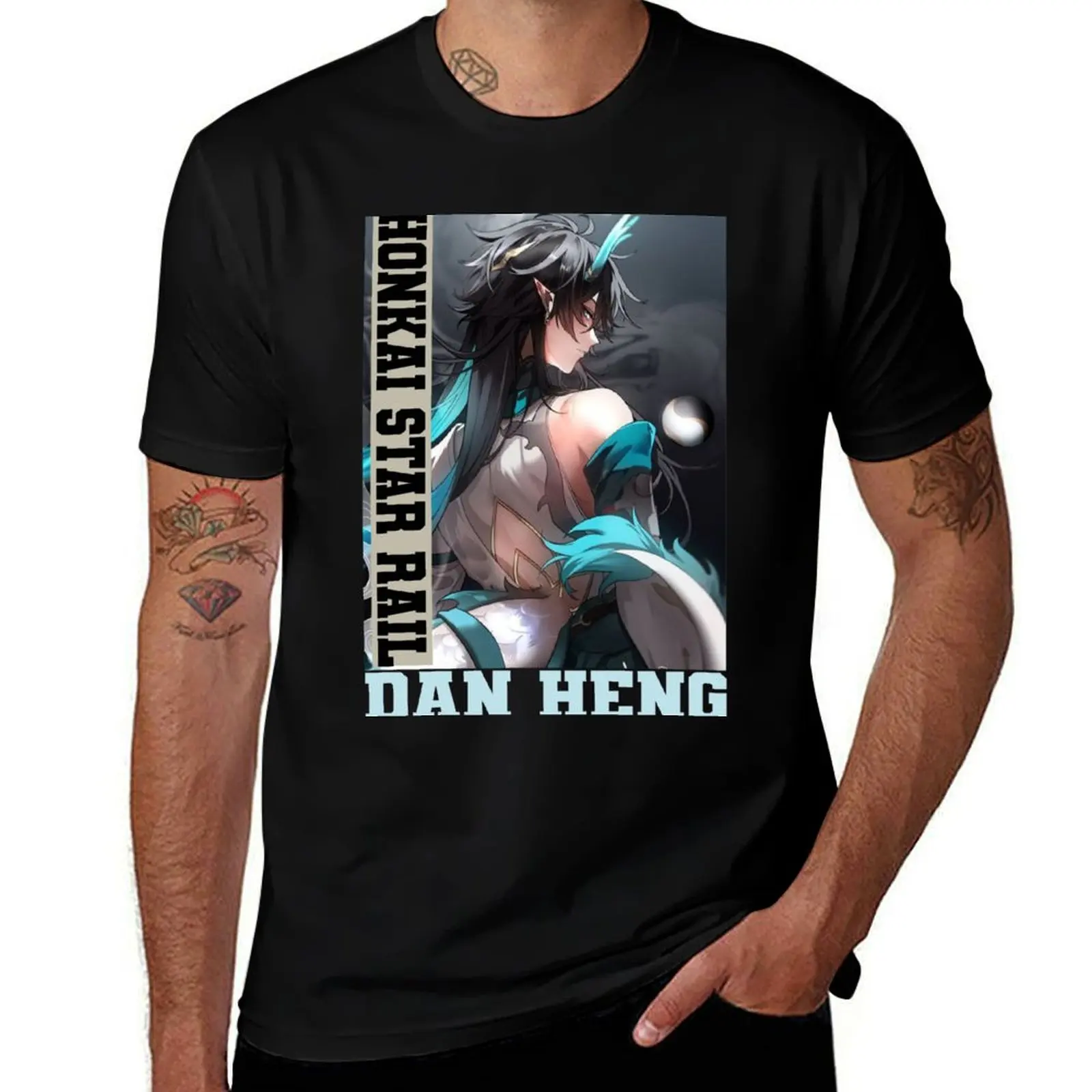 

Dan Heng Honkai Star Rail T-Shirt Casual Loose Short Sleeve Tee for Men