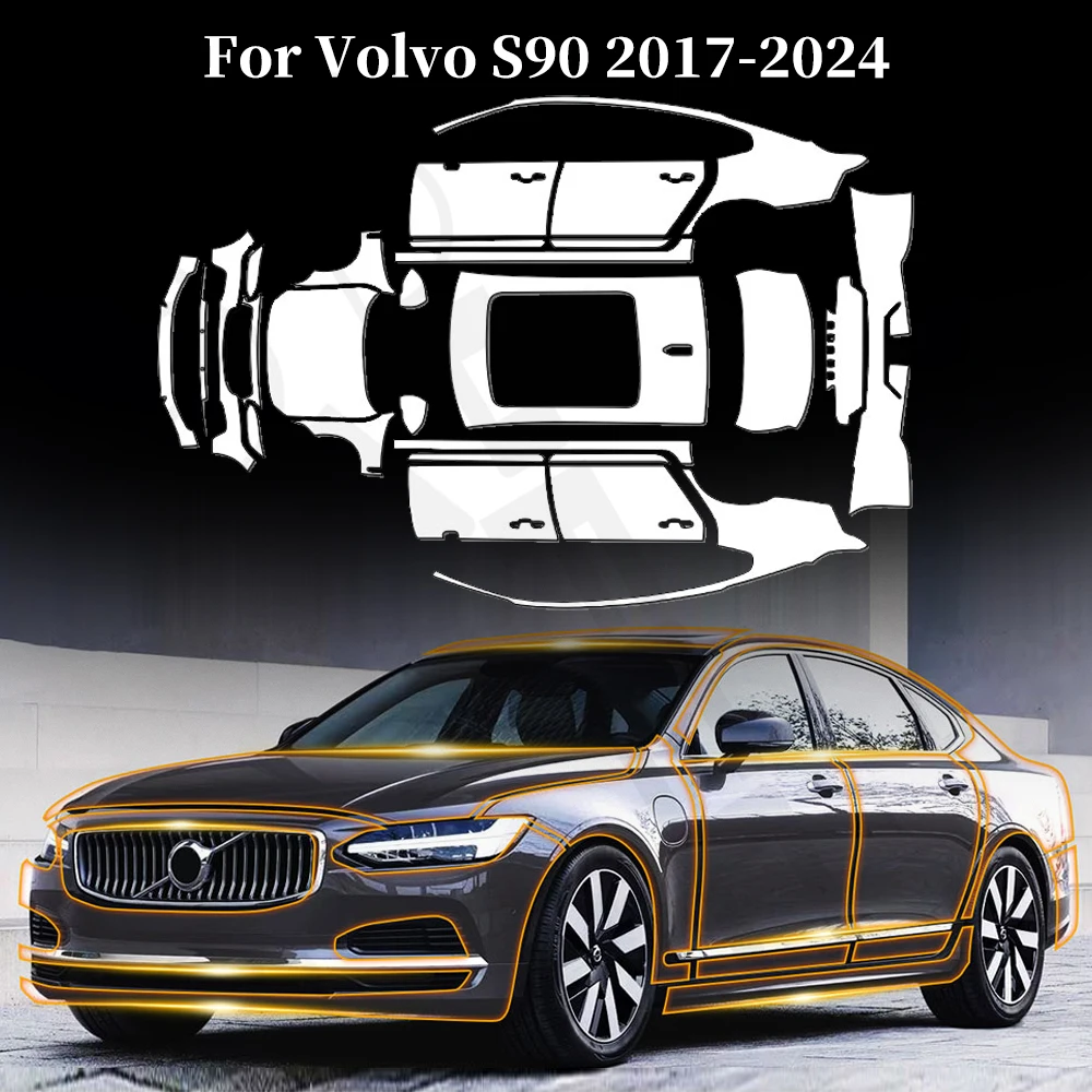 

For Volvo S90 2017-2024 Anti-scratch TPU Paint Protection Film Pre-cut PPF Car Body Clear Bra Resistant Repairable Invisible Kit