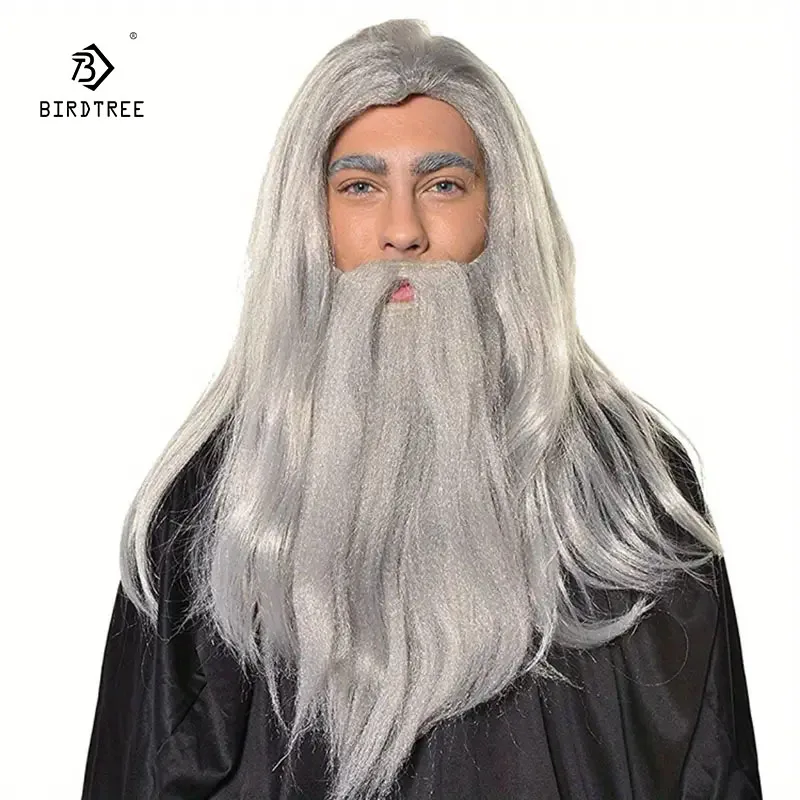 شعر مستعار صناعي مموج أنيق مقاس 20 بوصة، ساحر كوسبلاي - مثالي لجميع القديسين وعيد الميلاد وجمعات الحفلات اليومية J47801S