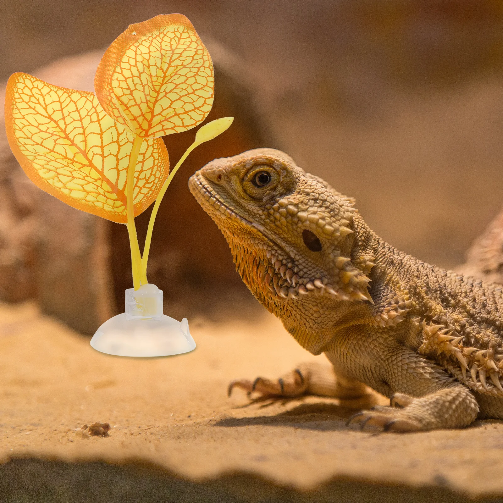 

4pcs Artificial Plant Decoration for Reptile Tank Leaves Ornaments Aquarium Simulated Plastic Climbing Lizard Gecko Crab
