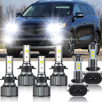 For Kia Sorento 2015-18 6x H7+H7+881 LED Headlight High Low Beam Fog Lamp Bulb Combo 6500K 20000LM Canbus No Error Plug and play