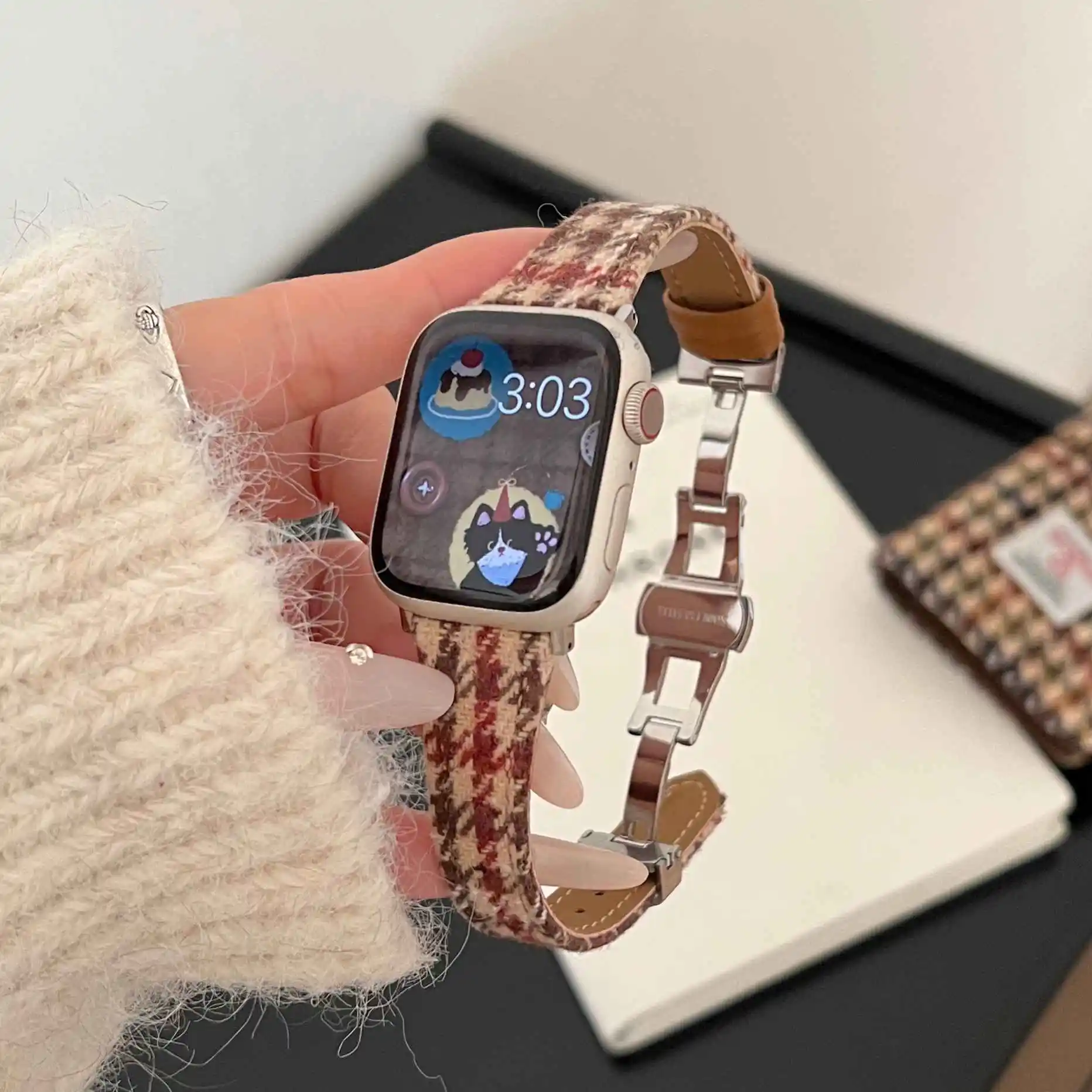 Woolen Strap Bracelet apple watch ultra 2 For iWatch Series 10 9 3 6 5 SE 7 8 Strap 42mm 46mm 41 45mm 38 40mm 49mm