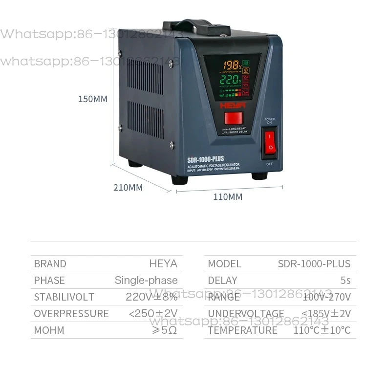 Hot Cakes SDR-500-PLUS Single Phase Full Automatic AC Voltage Regulator LED Relay Type 220V Output 50Hz Frequency CE Certified