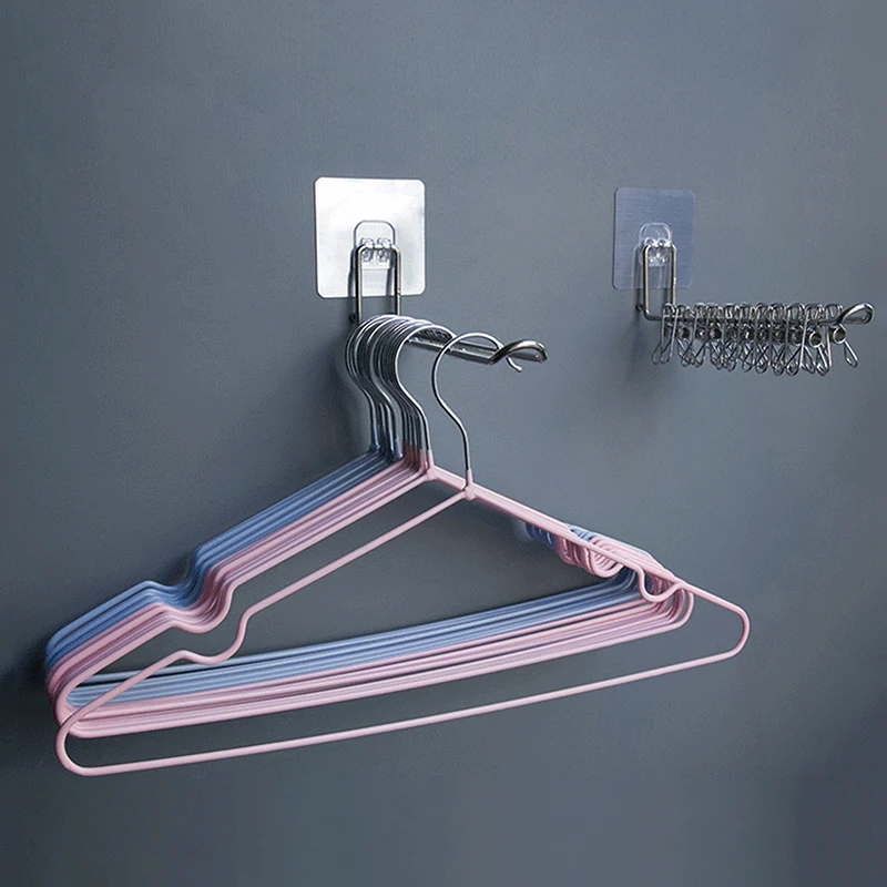 Versatile Wall-mounted Hanger Storage Space-saving Foldable Clothes Hanger Rack Windproof Anti-slip Organizer