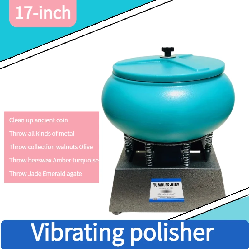 17 Inch Vibrating Polishing Machine to Clean Surface Stains Tumbling Grinder Machine for Diy Jewelry Remove Impurities Tool