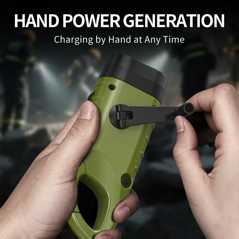 Tragbare LED Taschenlampe Zelt Licht Handkurbel Dynamo Solar Power Taschenlampe Für Outdoor Camping Wandern Lange-palette Notfall Laterne