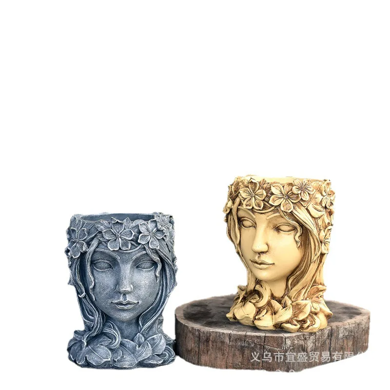 Resin succulent plant goddess flowerpot Creative Imitation Human Figure Flower Pot Home Decorative Items: Goddess Resin Crafts