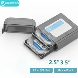 PHIXERO 2.5β/3.5 inch SSD HDD Storage Box External Hard Drive Disk Caddy for SSD Case External USB 3.0 Hard Drive Bag with EVA