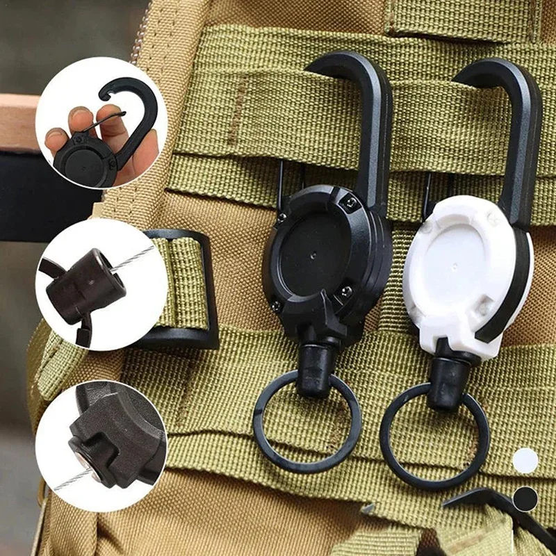 Outdoor Automatic Retractable Wire Rope Anti-theft Rope for Backpack ,Anti-loss Keychain Hiking Multiple Keychain with spring