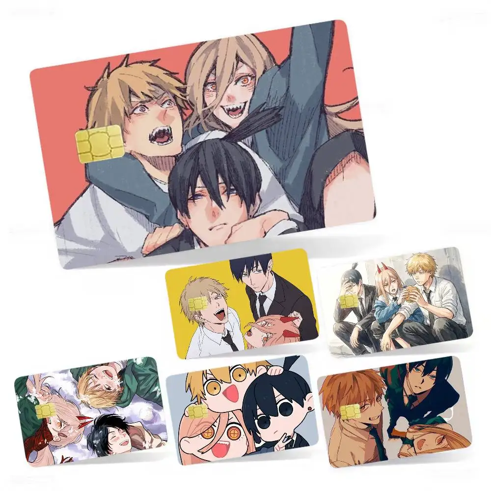 Aki Hayakawa Denji Pochita 4pcs 1Set Card Stickers Small Waterproof Chip 4PCS Card Sticker Anti-Scratch