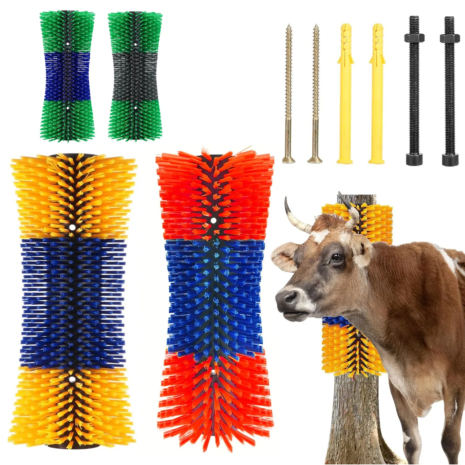 Dairy Cattle Body Massage Brush Curved Livestock Cleaning Scrubber Farm Horse Cow Grooming Brush