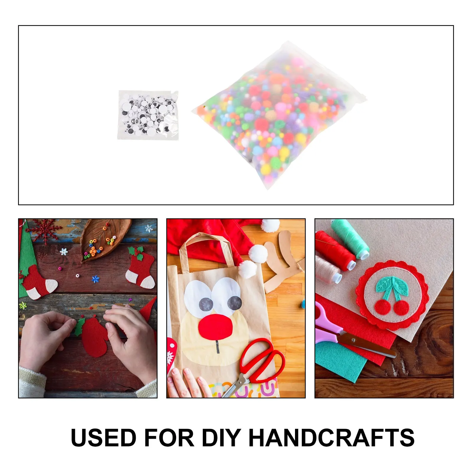 

1Set DIY Multicolor Hair Ball Accessories Wool Ball Craft Supplies Safe Handmade Materials Multicolor Hair Balls