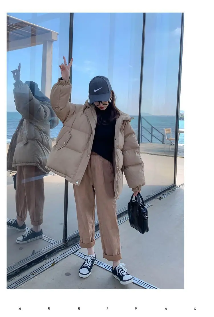 

Puffer Parkas Womens New Outerwear Streetwear Solid Artificial Leather Daily Regular Fall Padded Soft Cute Black Long Sleeve Ins