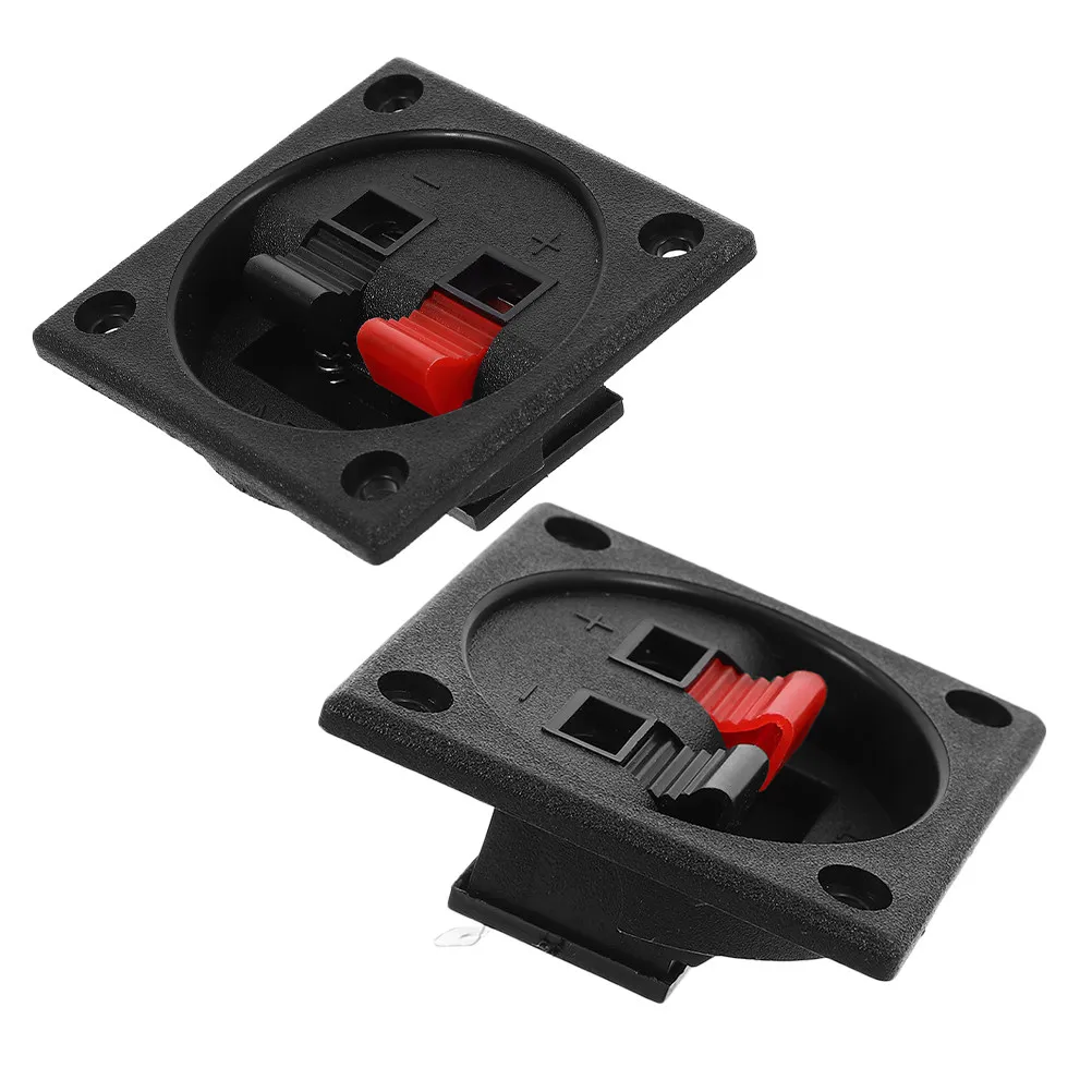 2Pcs Square Speaker Terminal Block Binding Post Spring Cup Connector Double Row Speaker Box Terminal for
