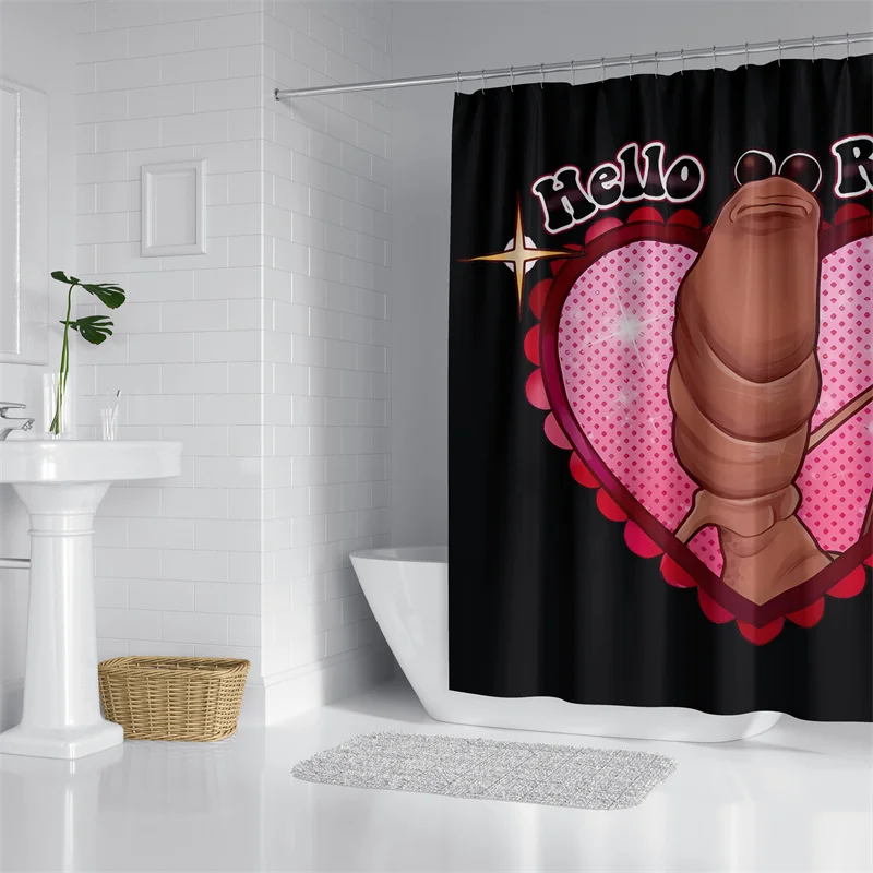 

Aertemisi Marcus the Worm Funny Meme Shower Curtain Set with Grommets and Hooks for Bathroom Decor