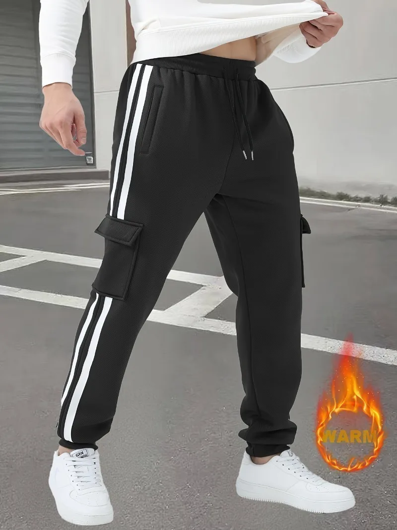 

Мужские спортивные брюки-джоггеры с эластичной резинкой на талии и регулируемыми карманами — повседневная одежда для спортзала и повседневная одежда