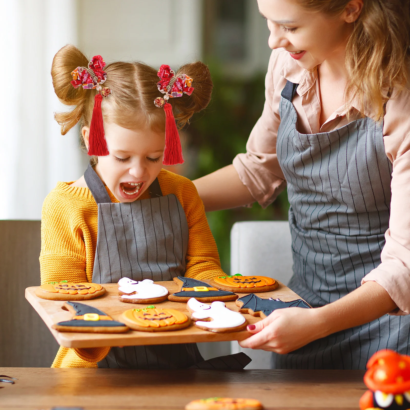 

1Pair Kids Hair Clip New Year Tassel Design Perfect Party Costume Headband Accessories New Year Hair Clip Headband Decor