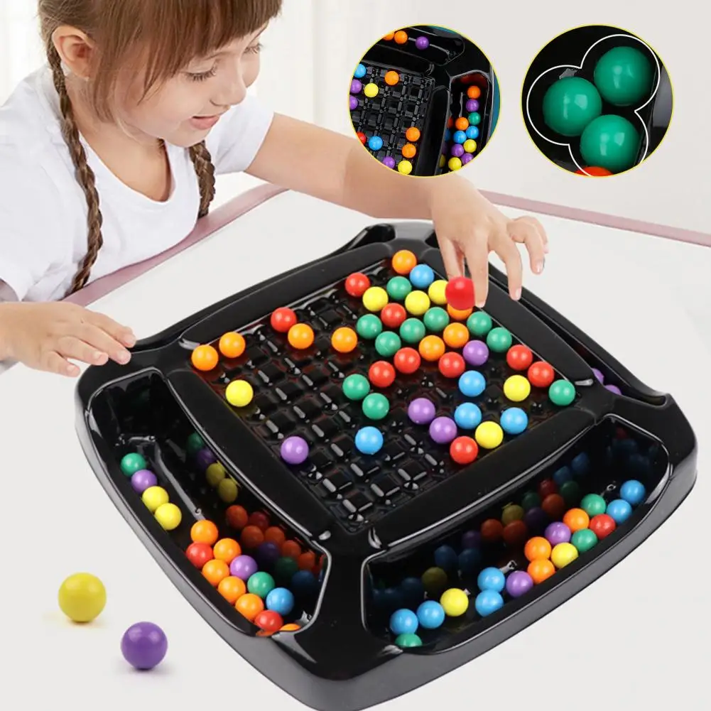 Ball Elimination Board Game with 80/120 Colorful Beads Color Recognition Focus Logic Training Strategy Ball Board Beads Toy