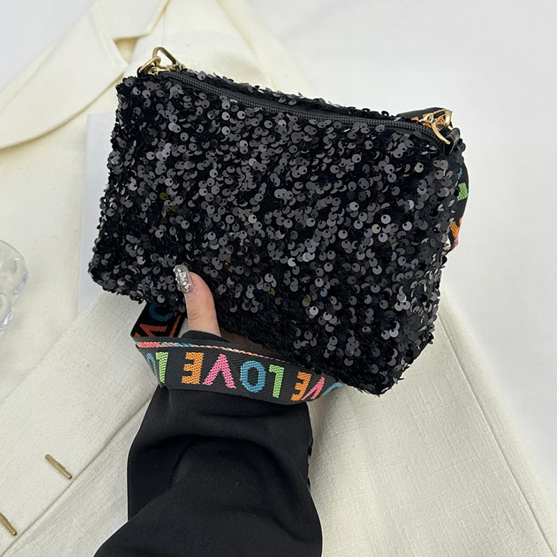 

Мужские и женские сумки нишевого дизайна, универсальные сумки через плечо с пайетками, высококачественные маленькие квадратные сумки на шнуровке с цепочкой.