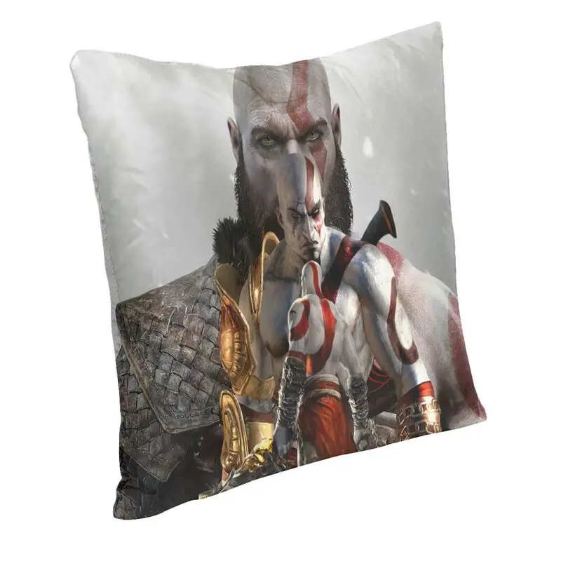 Kratos God Of War Square Pillow Case Home Decor Video Gamer Cushions Throw Pillow for Sofa Double-sided Printing