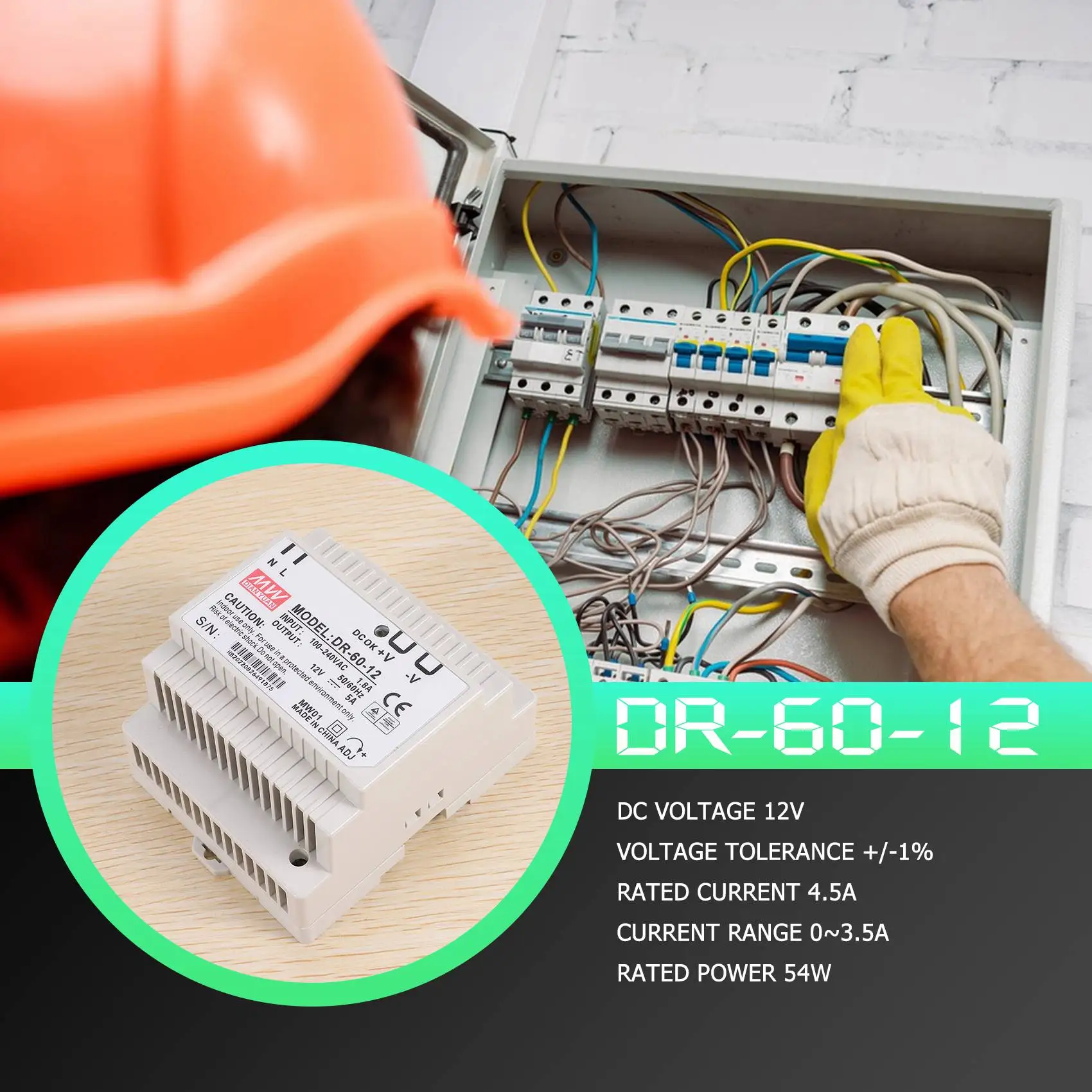 Din rail power supply 60w 12V ac dc converter dr-60-12 power supply 12v 60w good quality