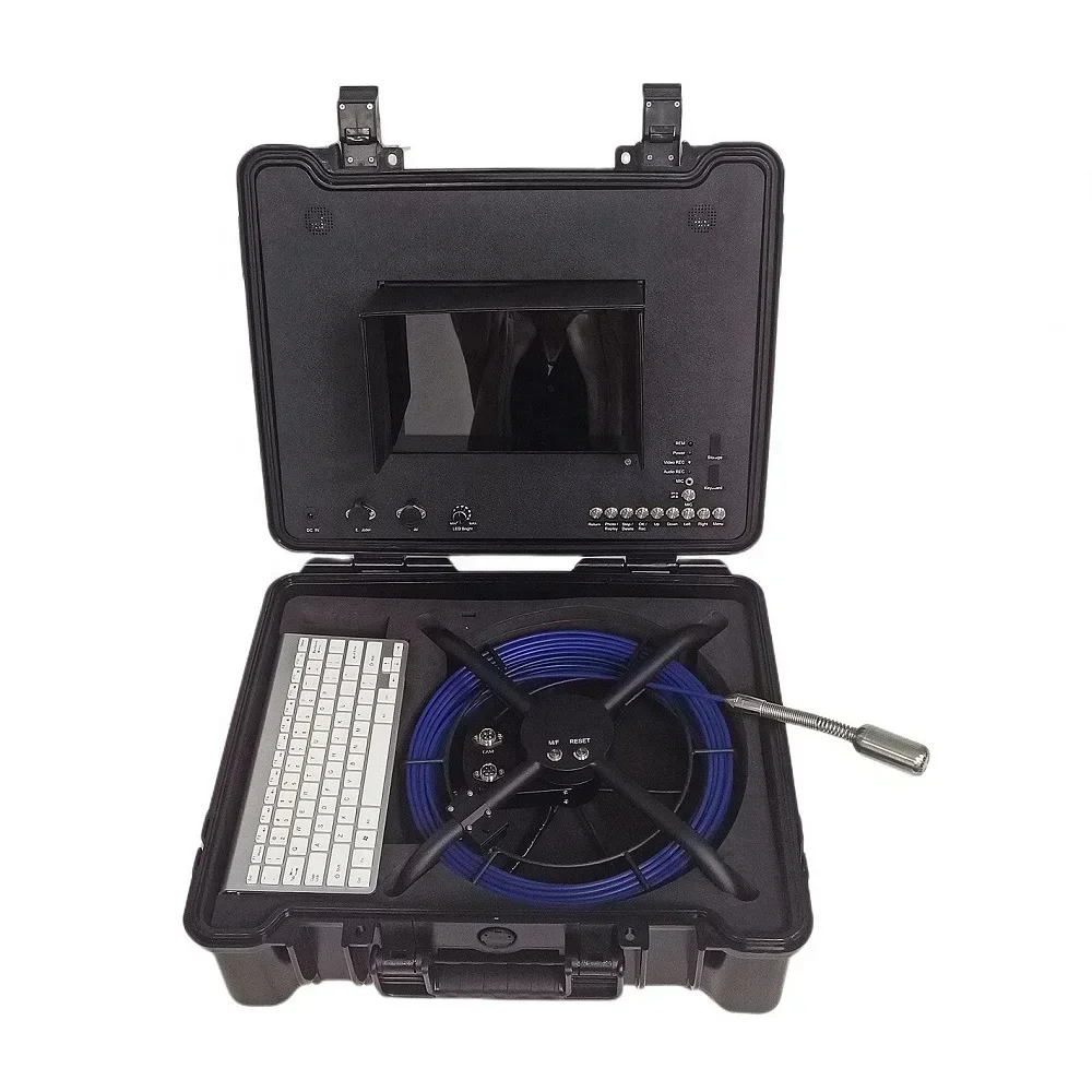 

10 inch HD Screen 29mm Self Leveling Pipe Inspection Camera for water wells borescope endoscope camera with meter counter