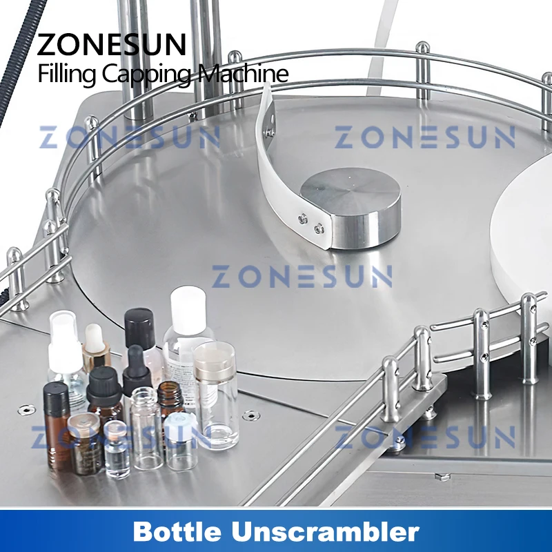 ZONESUN Liquid Filling Capping Machine Automatic Ceramic Pump Glass Vial Plastic Bottle Cosmetic Production ZS-XBFC20