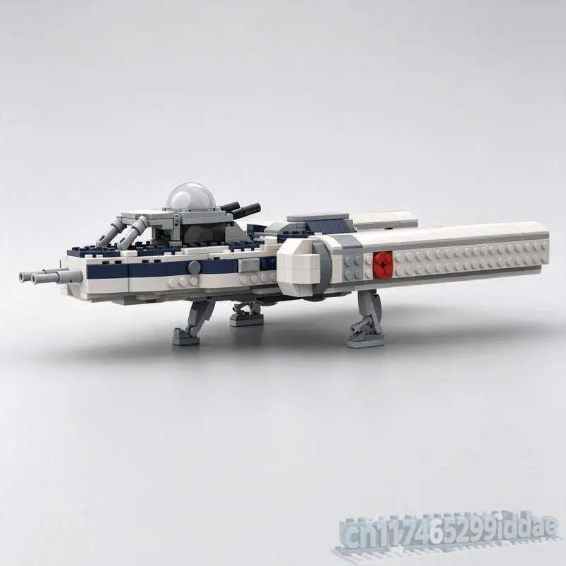 1076PCS Twin Engine Space Fighter Building Blocks Futuristic Aircraft Model DIY Assembly Toy Creative Engineering Display Gift