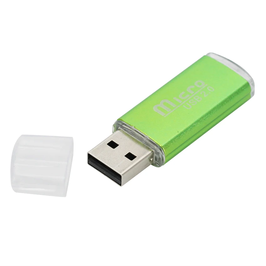 500 sztuk kolorowe Mini USB 2.0 Micro SD TF Flash przenośny plastikowy Adapter czytnik kart pamięci do laptopa akcesoria do telefonów komórkowych