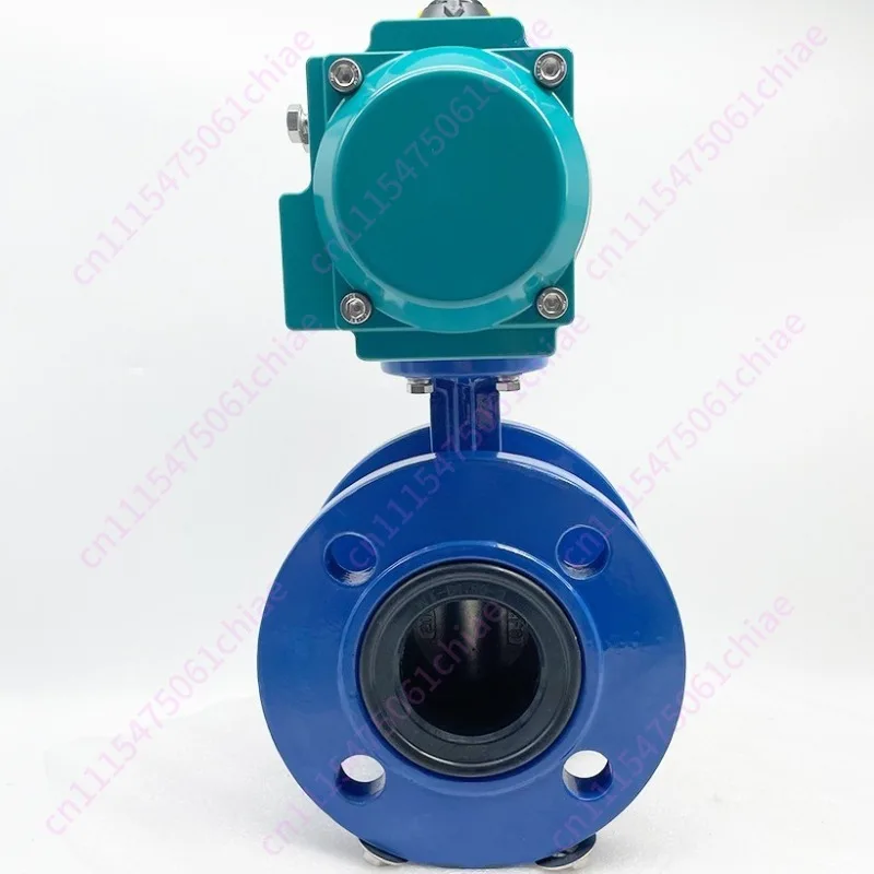 Pneumatic flanged butterfly valve, soft sealed ductile iron quick shut-off valve