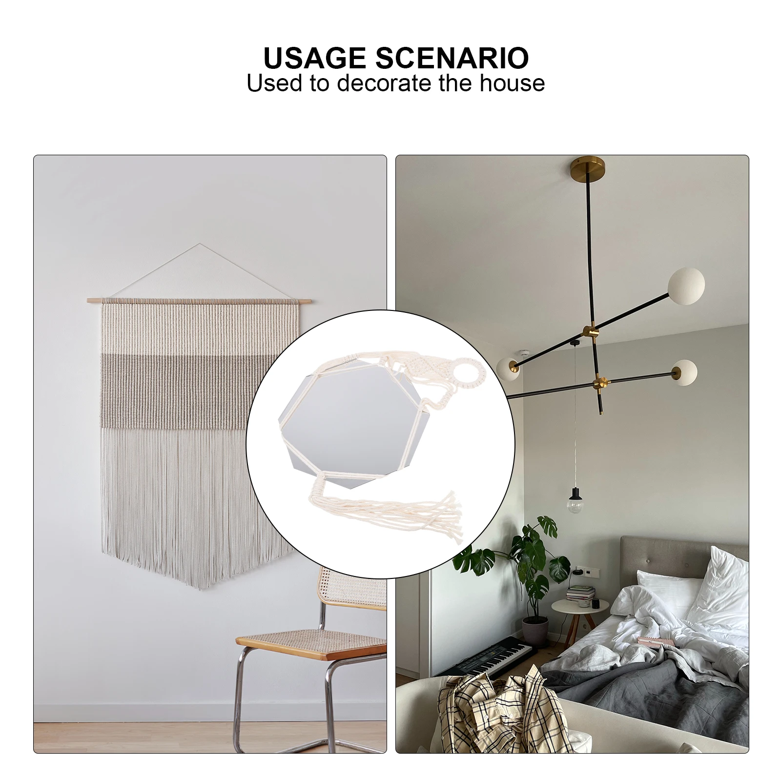 

1Pcs Bohemian Woven Tapestry Mirror High Definition Effect Grinding Engraving Carefully Fashion Tapestry Mirror Decor