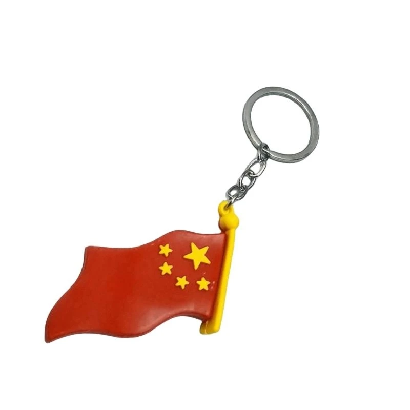 W89C KEQUITA PATRIÓNICO FLAVES NACIONAS NACIONAS CHINAS KEYCHAIN ​​PLATAMENTE CORAZÓN DEL CORAZÓN