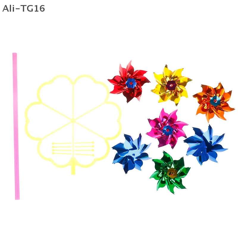 الملونة DIY الترتر طاحونة الرياح سبينر حديقة المنزل ديكورات للباحة لعبة أطفال