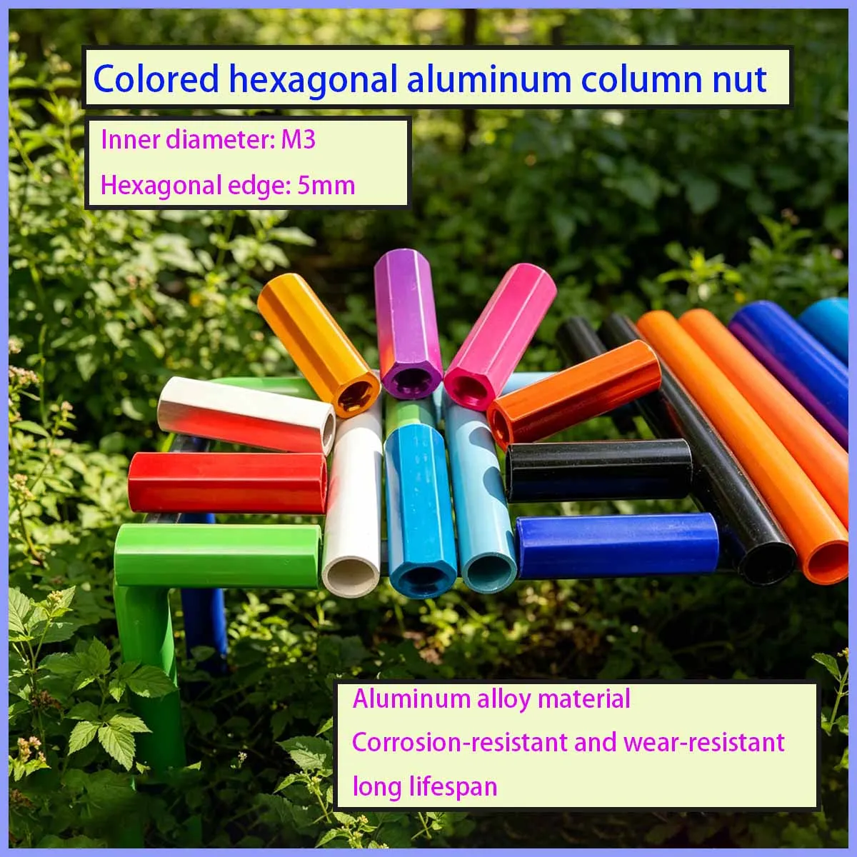 

10PCS M3 Colorful Aluminum Alloy Hex Standoff, Double Through Hole / Blind Hole, Dual Internal Thread, Extended Nut Screw Pillar