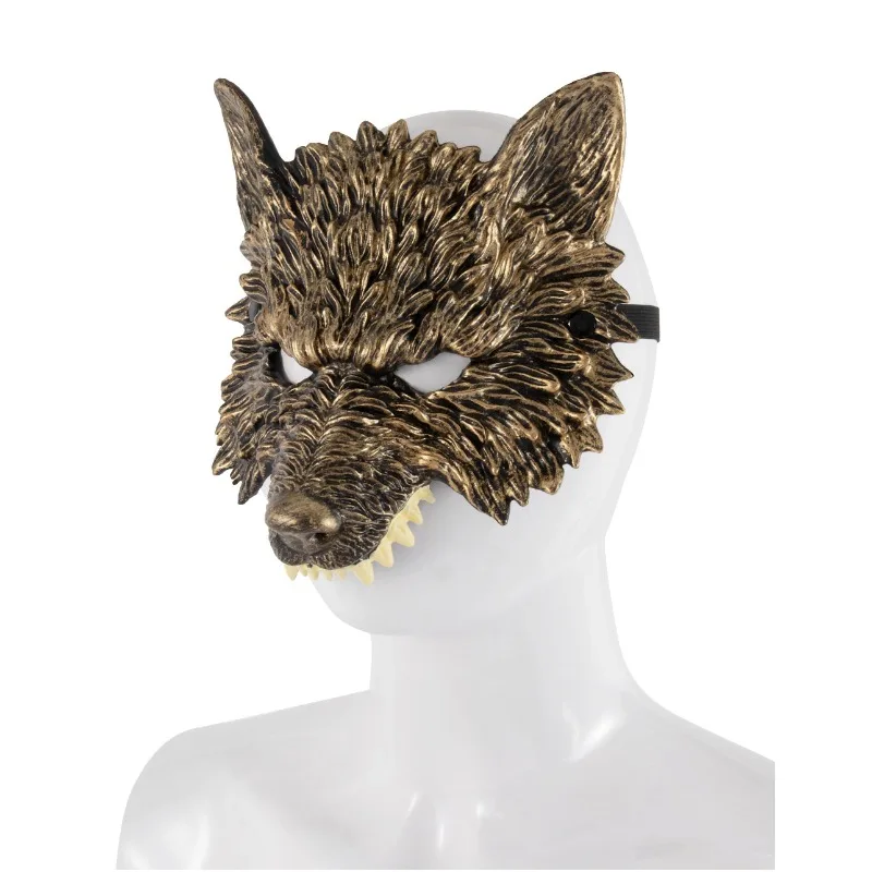 Déguisement de masque de loup d'or noir, masque de monstre d'horreur effrayant, costume d'Halloween, cosplay de fête de carnaval, Tim ade, choses étranges