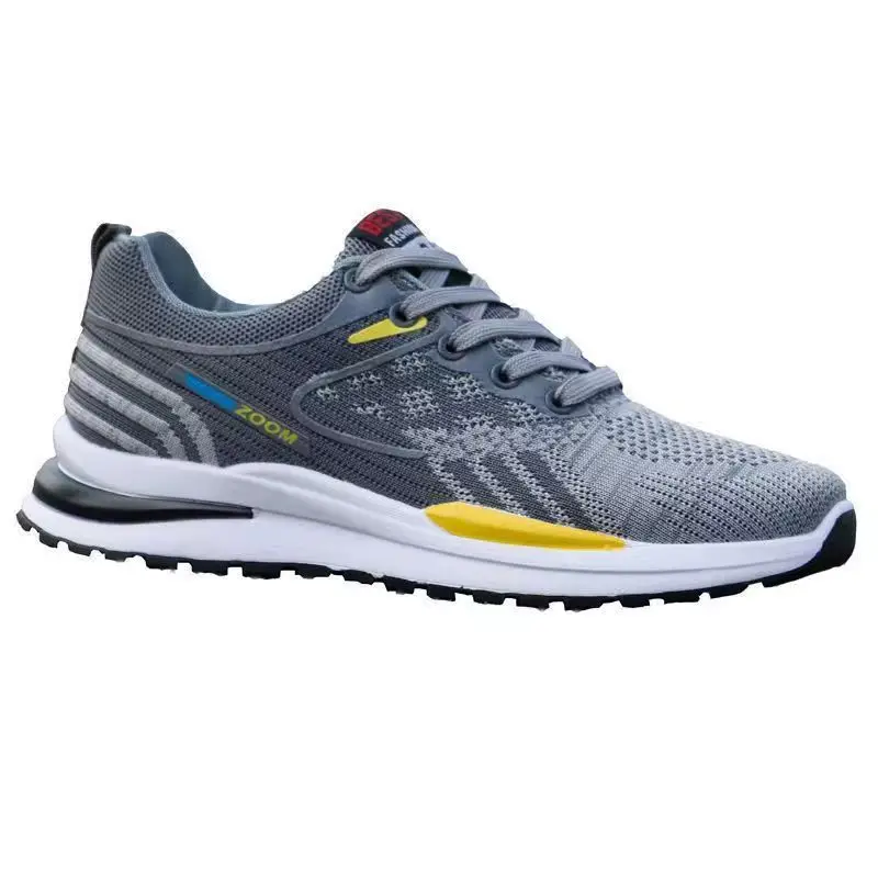 Zapatos informales de malla transpirable para hombre, zapatillas deportivas para caminar al aire libre, para correr, con cordones, novedad