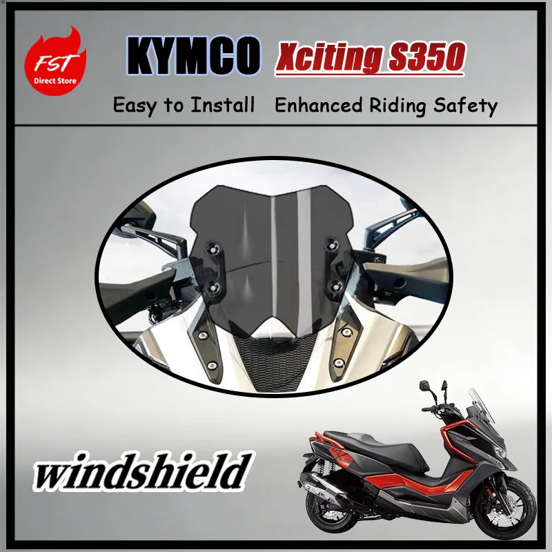 FOR Sport Aerodynamic Wind Deflector for KYMCO Xciting S350 S250 Heightened Anti-Scratch UV Resistant Protection