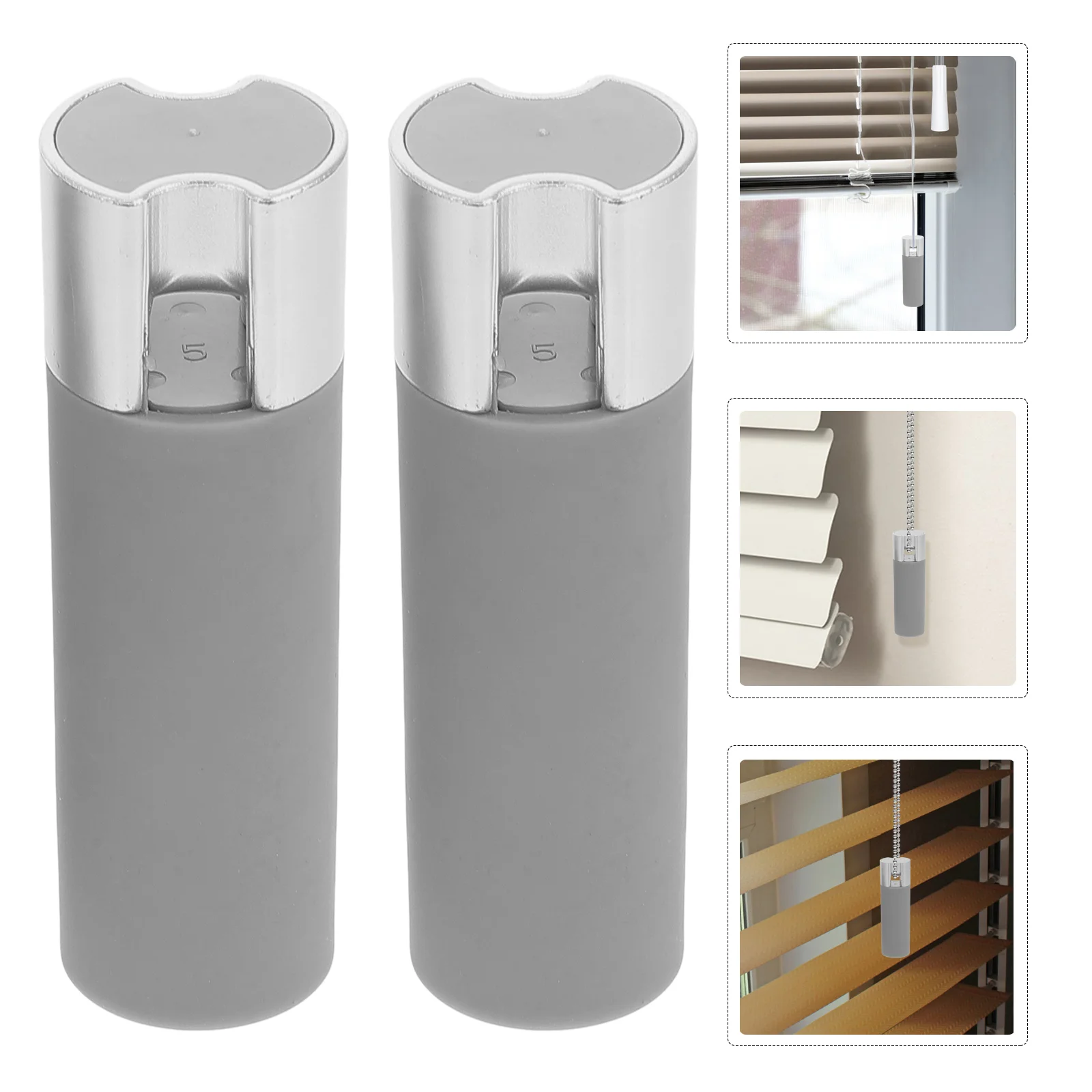 2 Pcs Roller Blind Pendant Window Shades Accessories Pull Cord Weight Grey Shutters