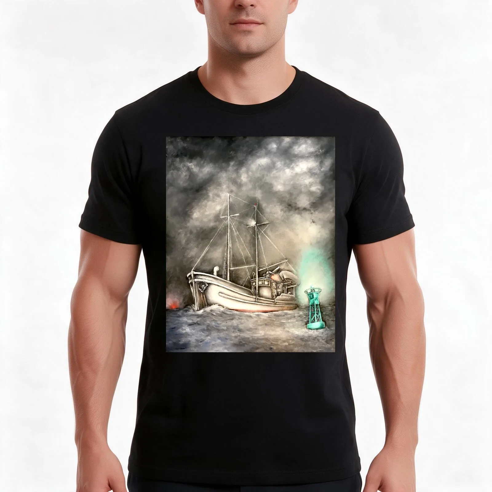 Homeward Bound AKA Halibut Schooner T-Shirt, Summer Casual Cotton Tee, Oversized Streetwear Tops, Vintage Graphic Print