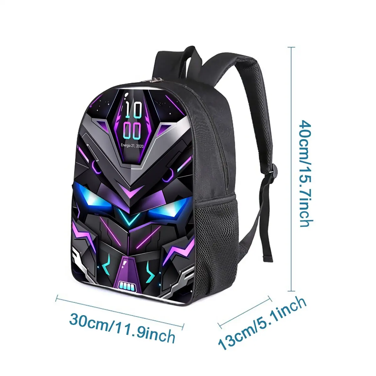 Mechanical Robots Printing Single Layer Backpack for Boy and Girls Best Gifts 2D Flat Cartoon School Bags for Children