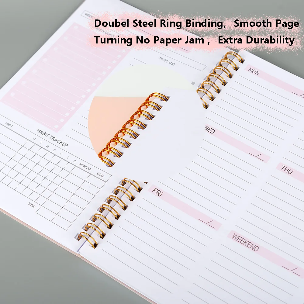 2023 Weekly Planner A5 Spiral Binder Notebook 52 Weeks Agenda Schedule organizer diary Journal Stationery Office School Supplies