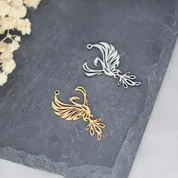 3PCS/LotPhoenix Pendent charm Stainless Steel Fire Bird Animal Charms charms for Women Men Choker Chain Jewelry