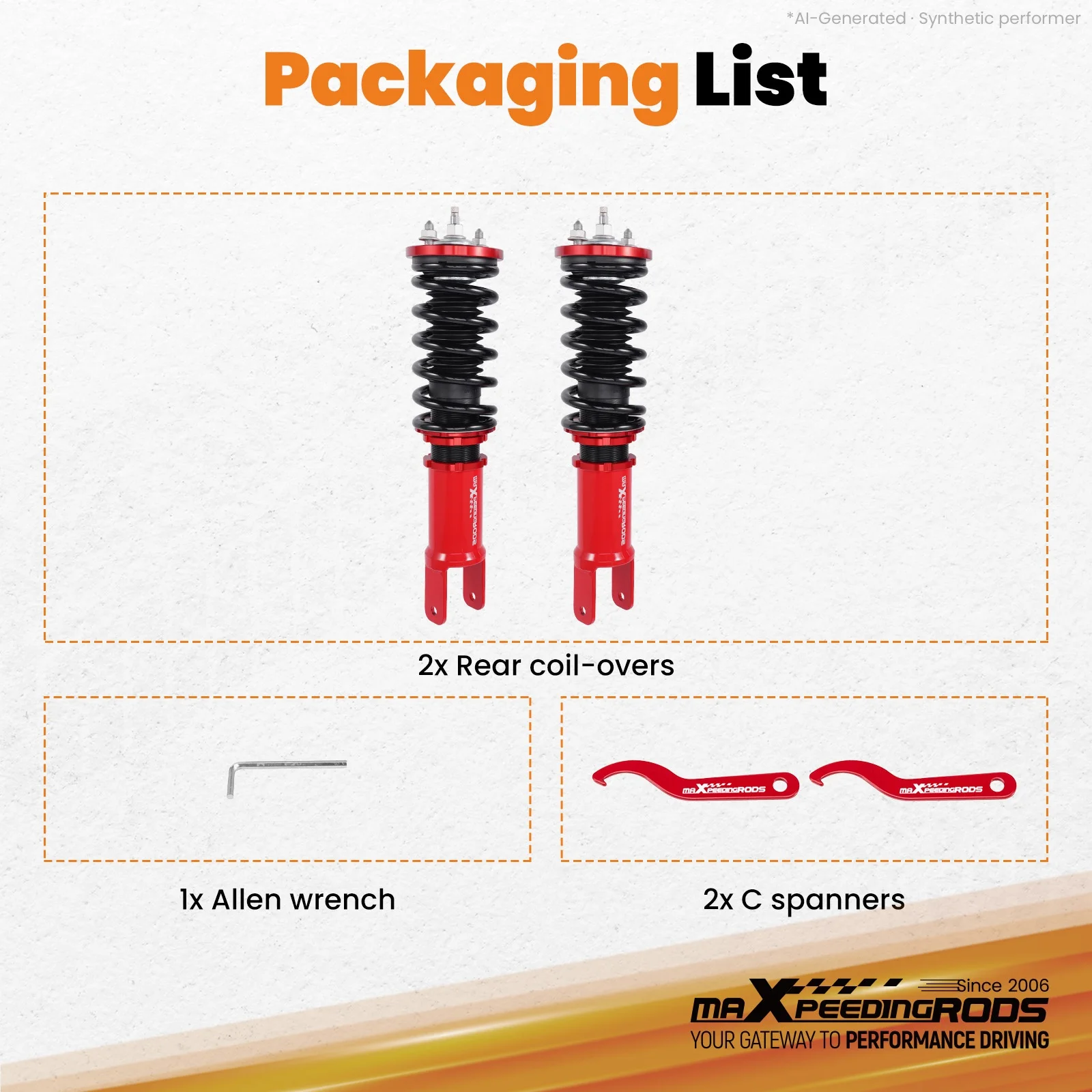 Rear Pair Coilovers Kit Adj. Damping for Honda Civic 92-95 Acura Integra 94-01